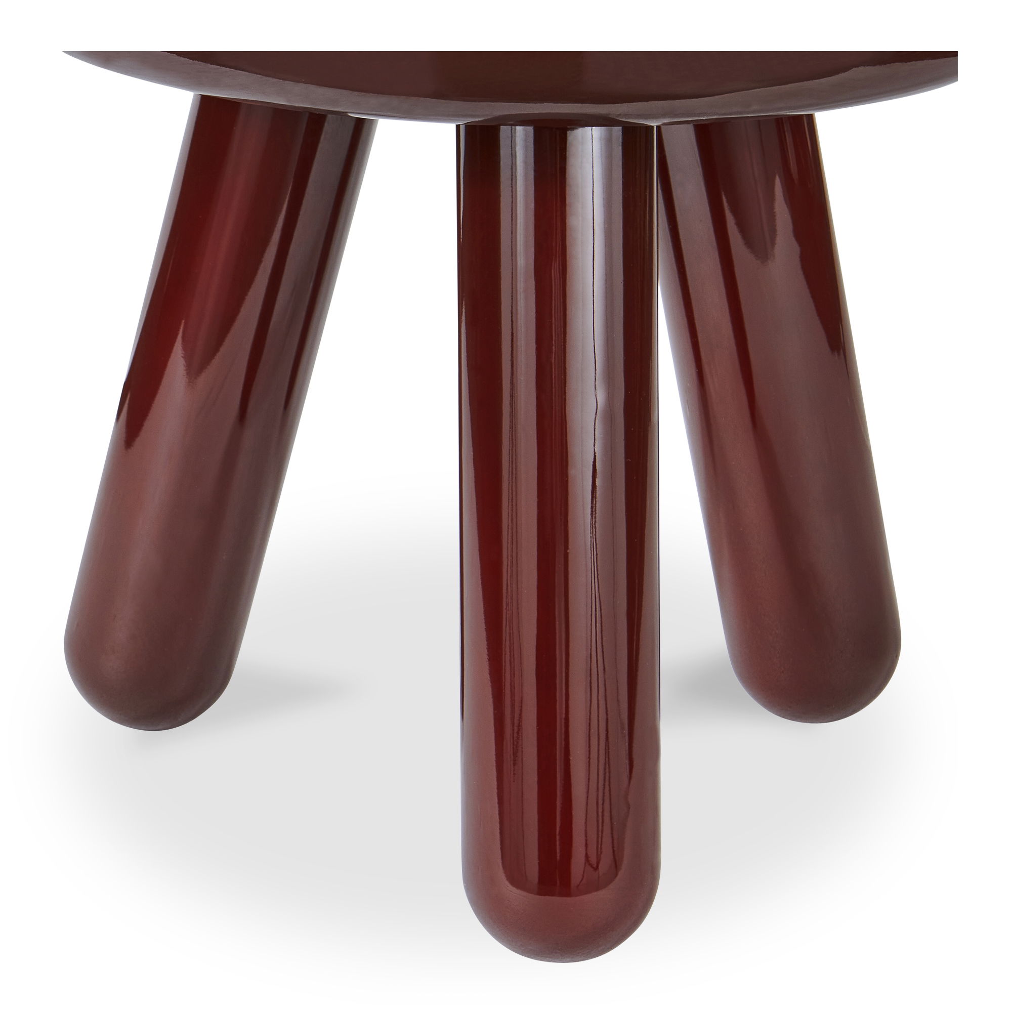 Joy Accent Table Deep Red Lacquer, Side & End Table by Moe's Home, 19" width x 18" height x 19" depth View 5