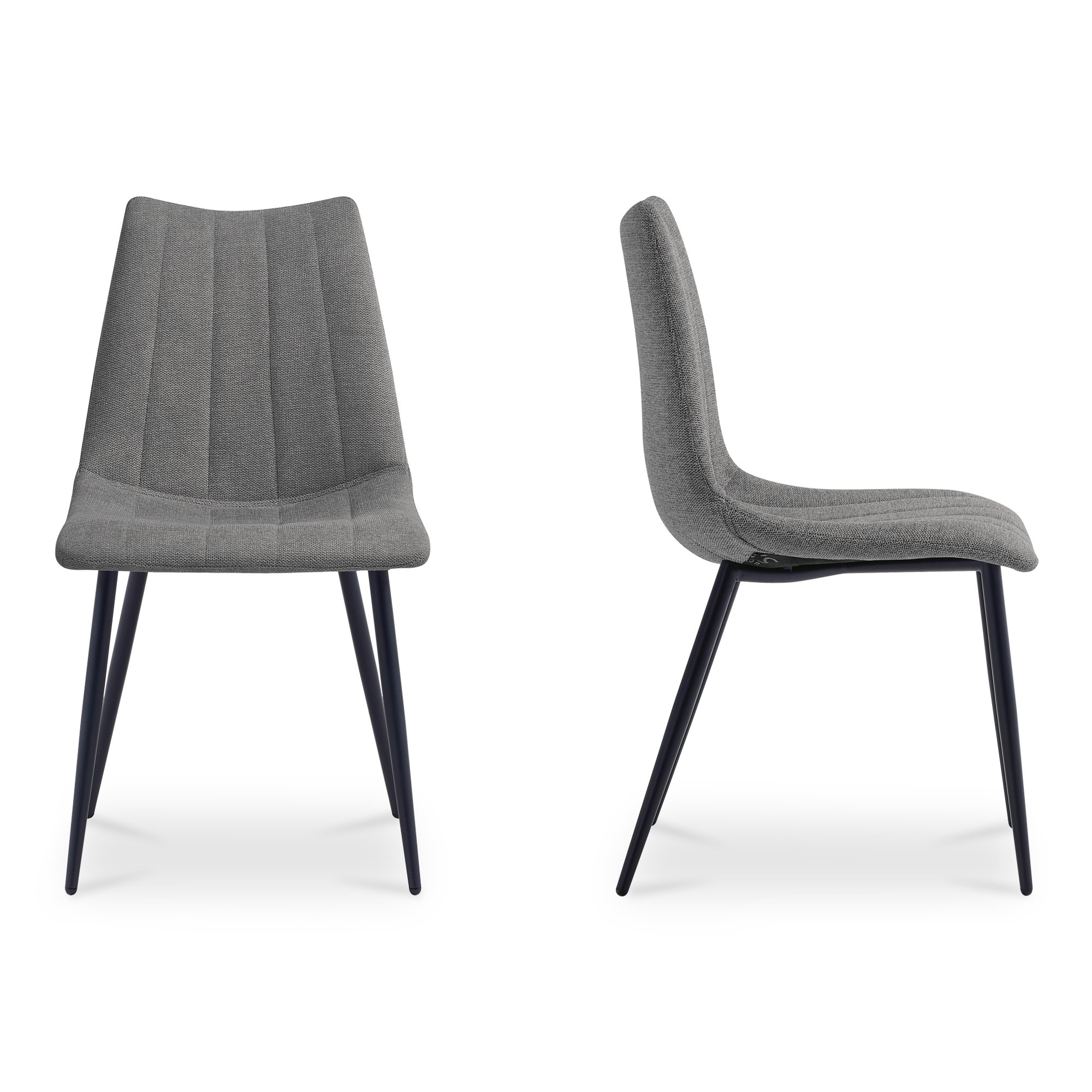 Alibi Dining Chair Dark Grey-set Of Two, by Moe's Home, 18" width x 33" height x 20" depth View 3