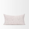 Jayden 14x26 Cream with Merlot Print Linen Lumbar Pillow Cover, Decorative Pillow by Mercana, 14" length x 26" width x 0.2" height thumbnail 3