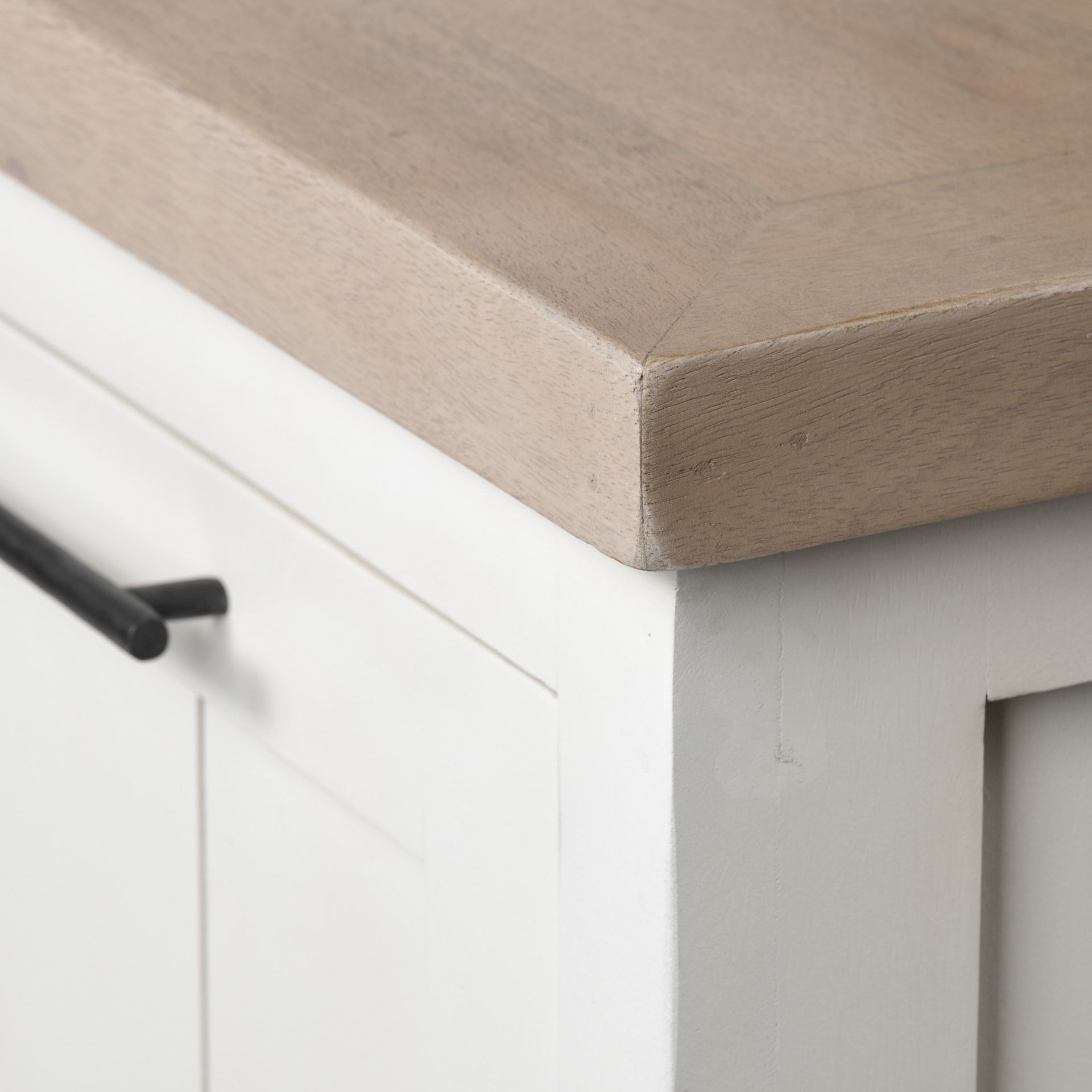 Fairview III Solid Wood Brown Top & White Frame 4 Cabinet Door Sideboard, Sideboards & Buffet by Mercana, 73" length x 17" width x 32" height View 7