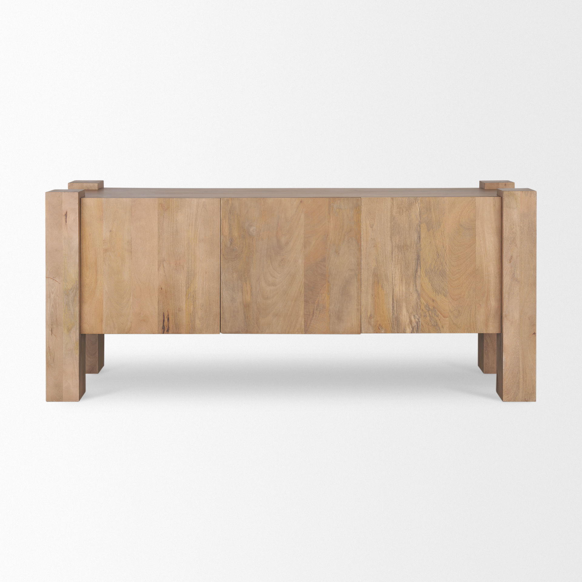 Beth Light Brown Wood with 3 Doors Sideboard large image 