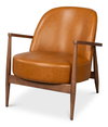 Pindar Armchair, Leather, New Tan, Seating by Sarreid, 30" length x 31" width x 30" height thumbnail 1