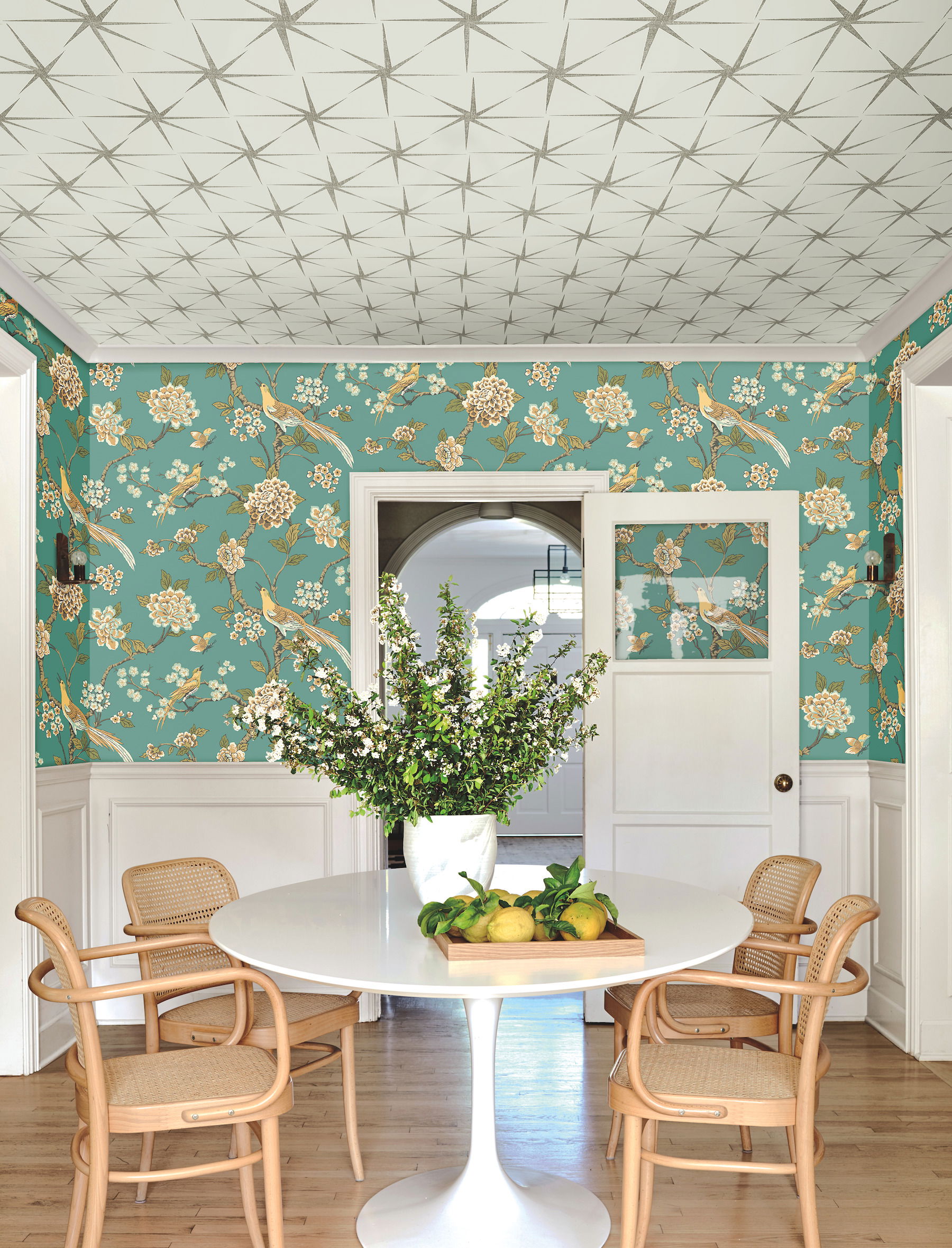Fanciful Teal Wallpaper, by York Wall, 27' length x 2'3" width x 0.02" depth View 3