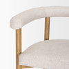 Arden Curved Back Dining Side Chair | Cream Twill with Brown Wood, Dining Chair by Mercana, 26" length x 21.5" width x 28" height thumbnail 8