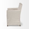 Elbert Solid Back Dining Side Chair | Cream Fabric with Brown Wood, Dining Chair by Mercana, 23.5" length x 22" width x 35.25" height thumbnail 5