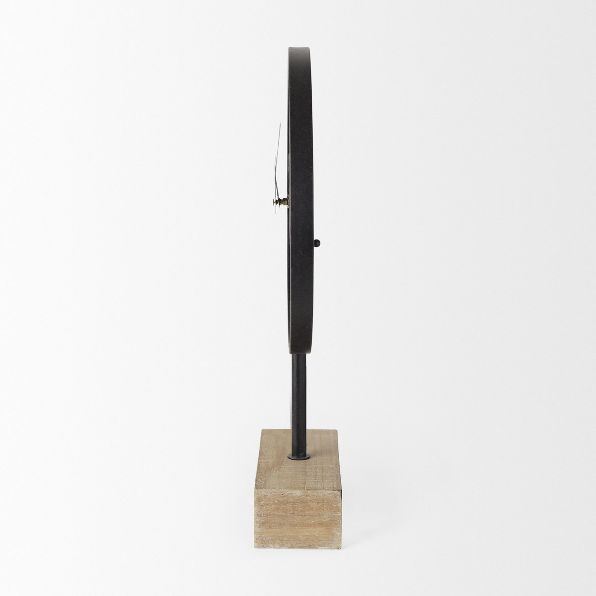 Oris Black Metal/Wood Open Frame Table Clock, by Mercana, 11.42" length x 3.15" width x 17.72" height View 5