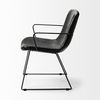 Sawyer II Black Faux-Leather Seat Black Iron Frame Dining Chair, by Mercana, 23.23" length x 25.59" width x 33.07" height thumbnail 4