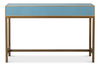 Gideon Shagreen Console, Chambray Blue, Console Table by Sarreid, 54" length x 12" width x 34" height thumbnail 3