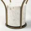Jacinta 36' Round Glass Top Metal and Marble Pedestal Coffee Table thumbnail 7