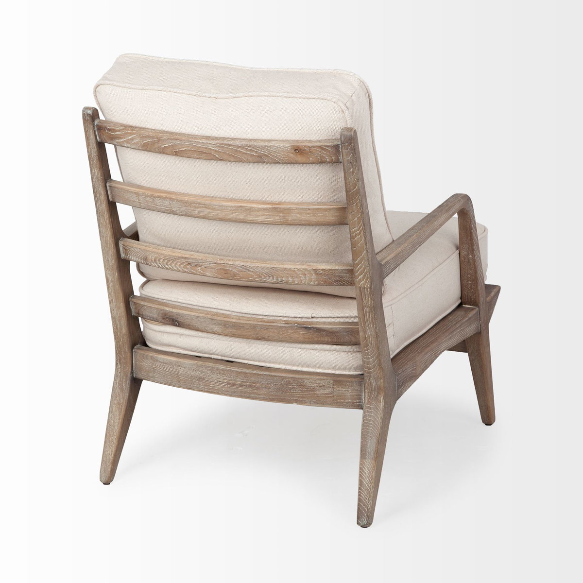 Harman II Off-White Fabric Seat with Wood Frame Accent Chair, by Mercana, 31.1" length x 24.5" width x 30.12" height View 8