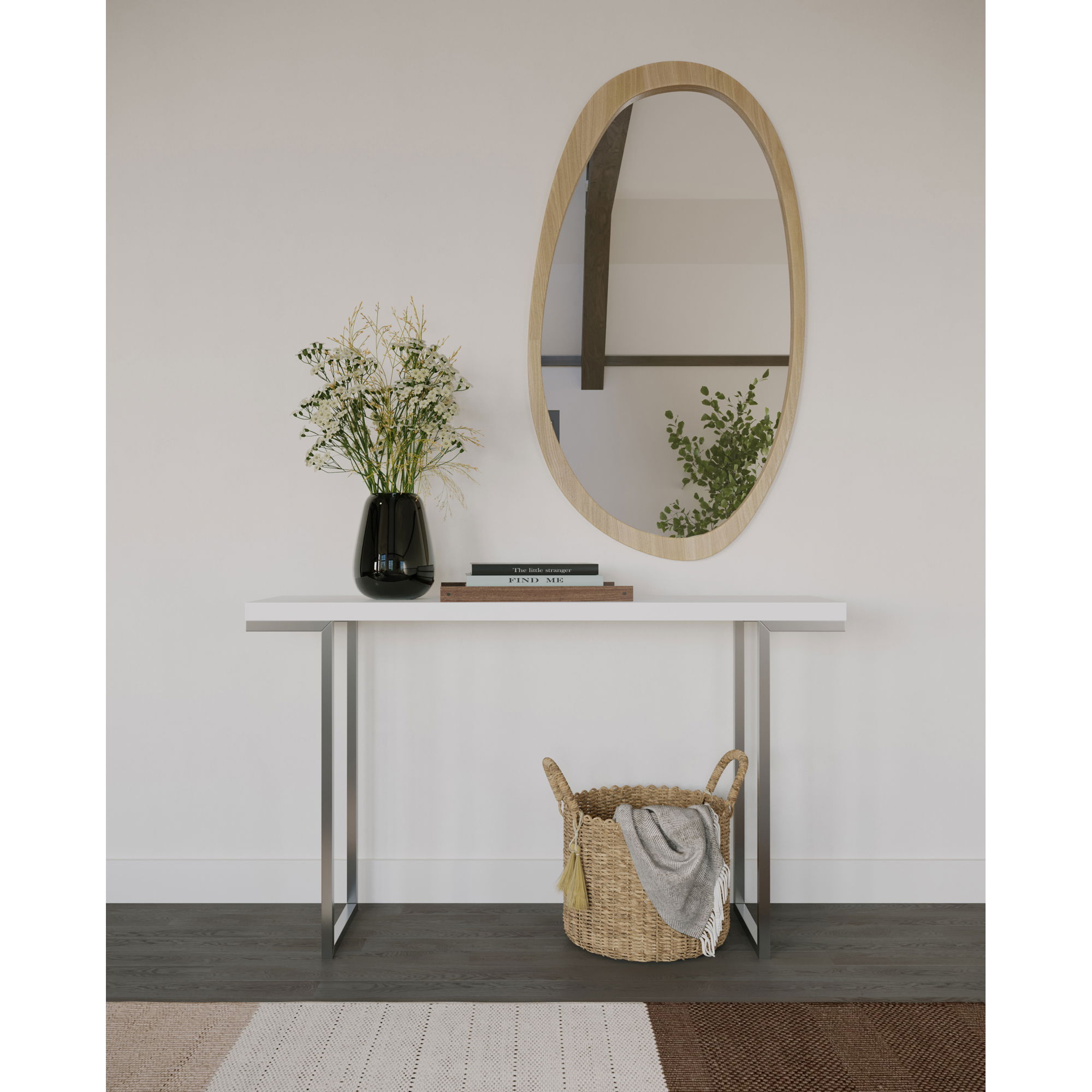 Repetir Console Table White Lacquer, by Moe's Home, 55" width x 33.5" height x 14" depth View 4