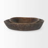 Nikita Set of 2 Large Medium Brown Reclaimed Wood Bowls, Decorative Bowl by Mercana, 17.25" length x 18.25" width x 4.5" height thumbnail 4