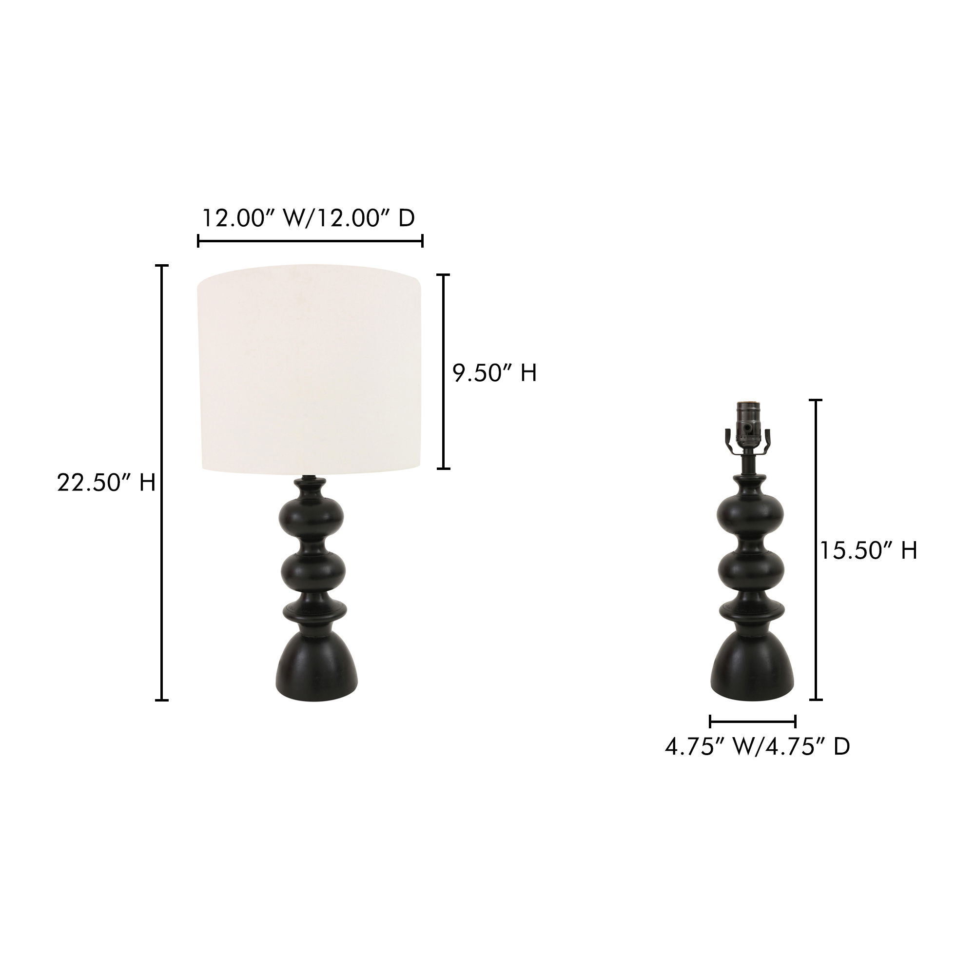 Gwen Table Lamp Black large image 