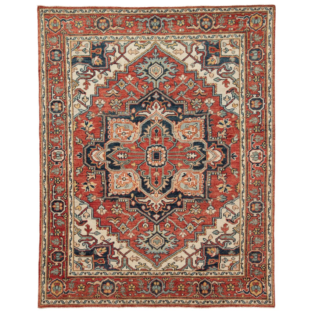 Revere Hand-Knotted Wool Red/Beige Area Rug large image 