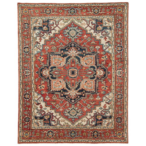 Revere Hand-Knotted Wool Red/Beige Area Rug