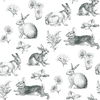 Bunny Toile Black & White Wallpaper thumbnail 0