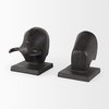 Tauro III (Set of 2) 10L x 5W Black Cast Aluminum Raging Bull Bookends, by Mercana, 9.5" length x 4.25" width x 5.75" height thumbnail 9