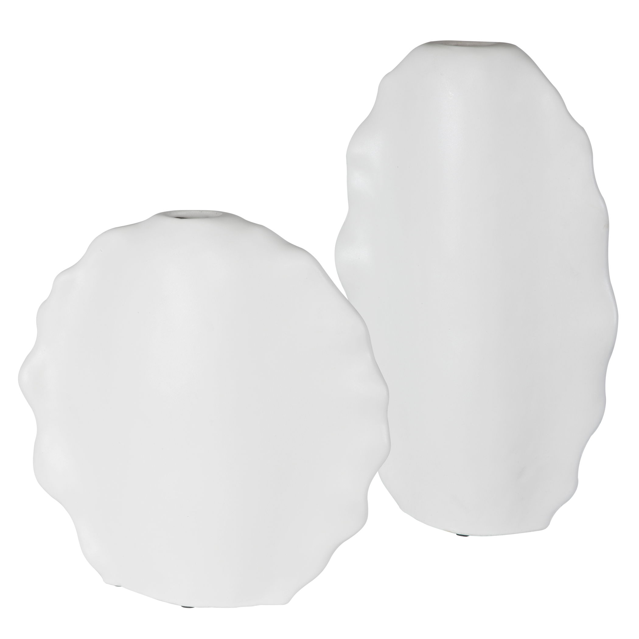 Ruffled Feathers Modern White Vases, S/2 large image 