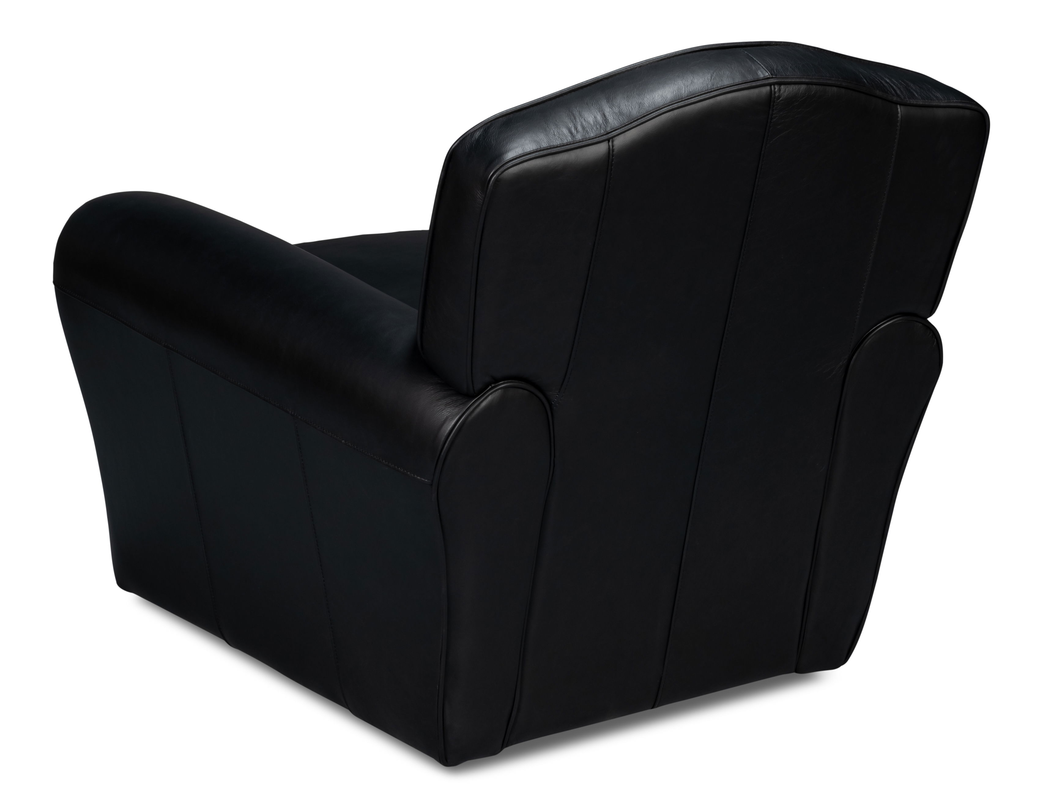 Elite French Club Swivel Chair, Black, Seating by Sarreid, 36" length x 33" width x 33" height View 11