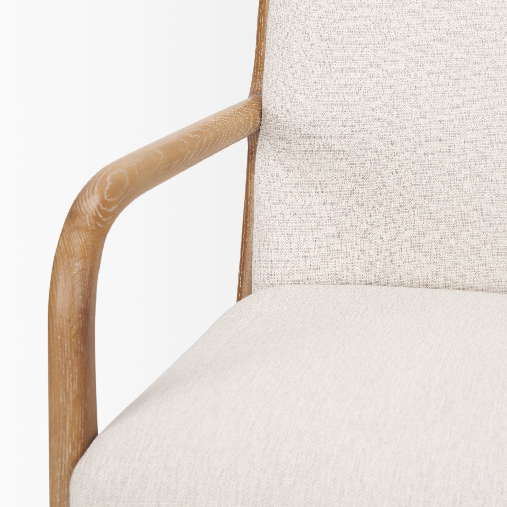 Cashel Accent Chair with Medium Brown Wood and Beige Fabric large image 
