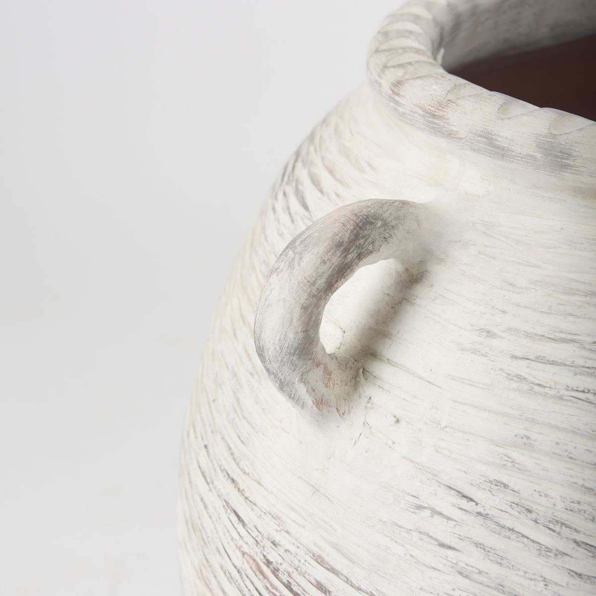Misha  Cream Ceramic Floor Vase, by Mercana, 25.2" length x 25.2" width x 22.44" height View 6