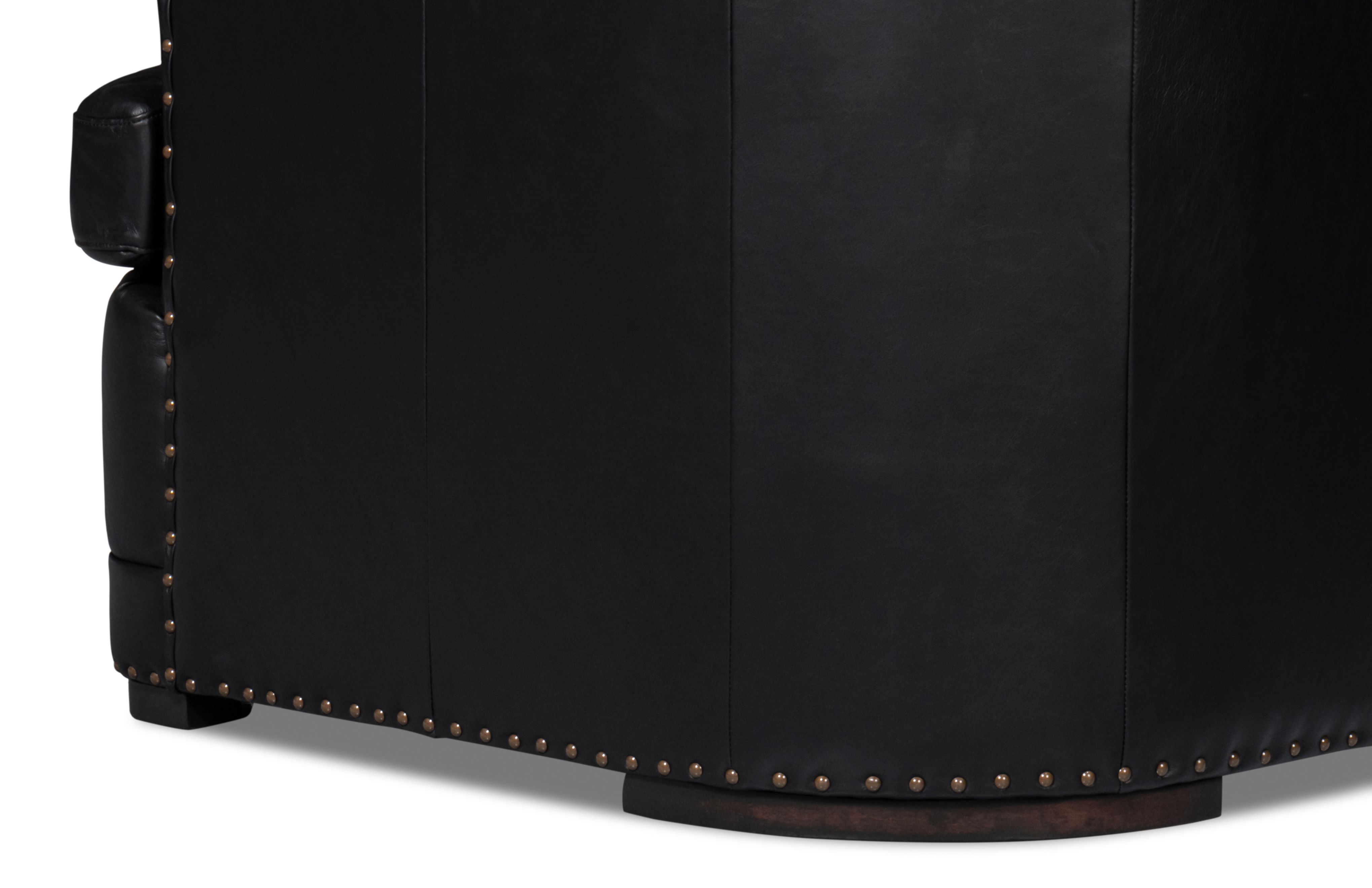 Mcmillan Distilled Leather Sofa,Onyx Blk large image 