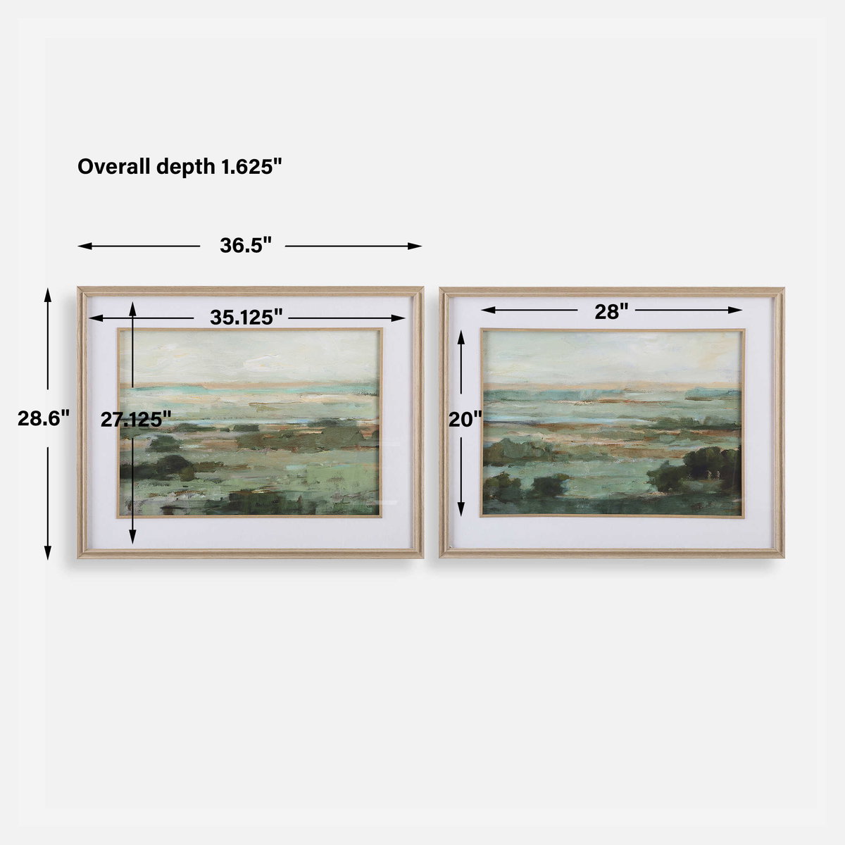 Warm Valley Framed Prints Set/2, Art by Uttermost, 36.5" width x 28.6" height x 1.62" depth View 3