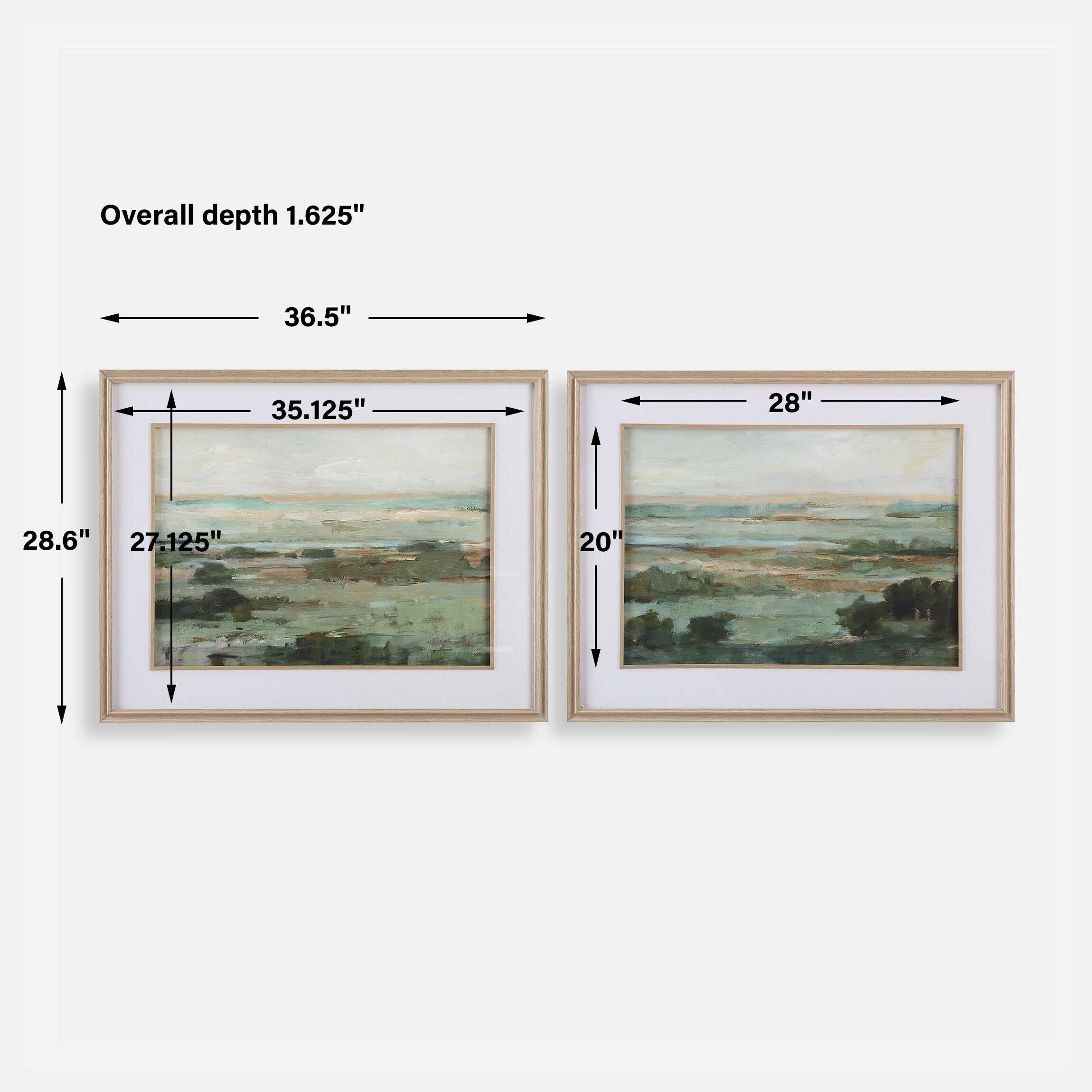 Warm Valley Framed Prints Set/2, Painting by Uttermost, 36.5" width x 28.6" height x 1.62" depth View 3