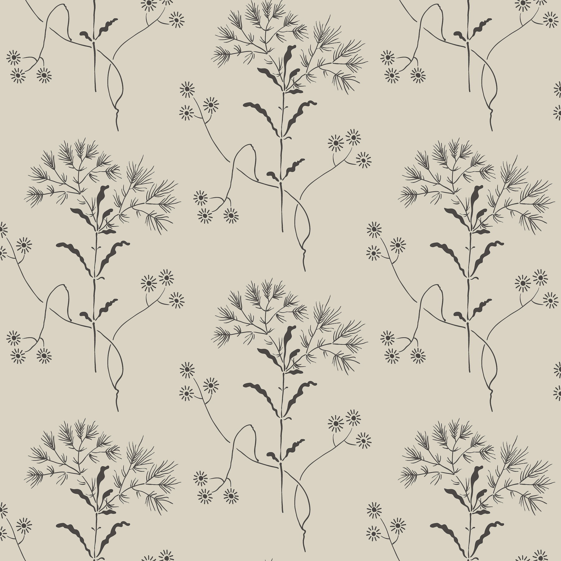Gatherings White & Taupe Wallpaper, by York Wall, 33' length x 1'8.5" width x 0.02" depth View 1