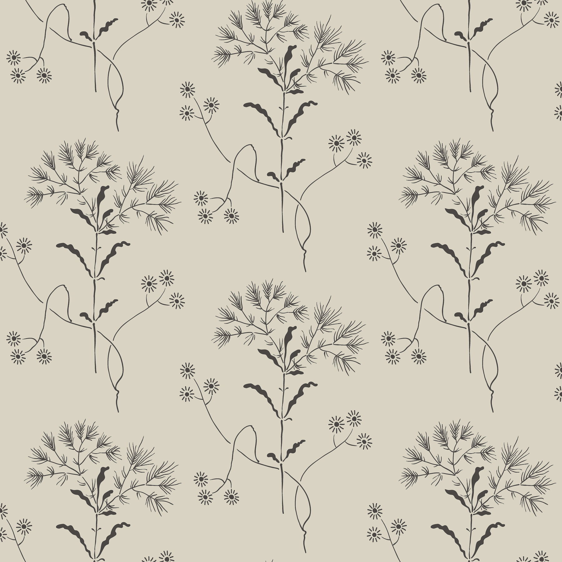 Gatherings White & Taupe Wallpaper large image 
