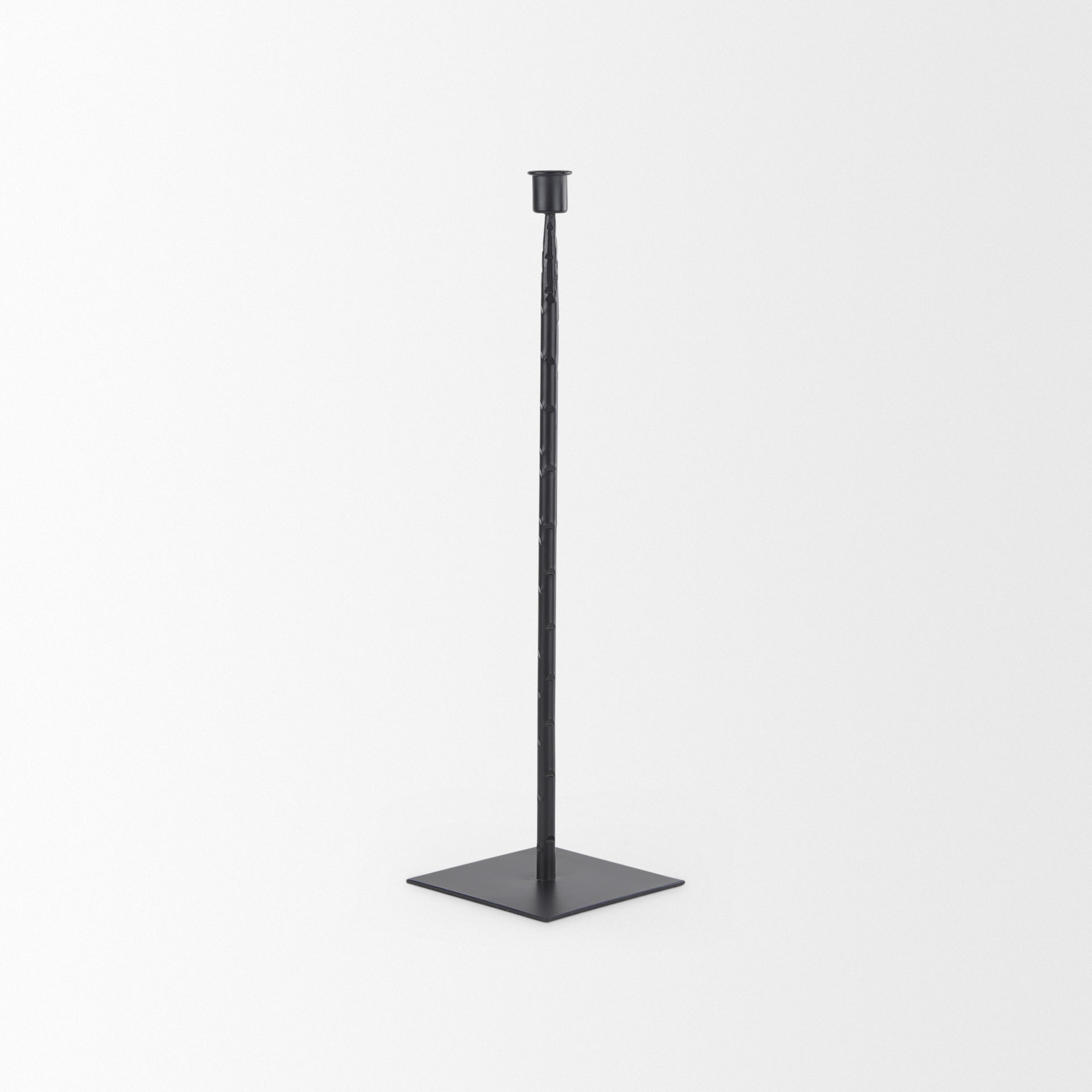 Porter  Medium Black Iron Candle Holder, Candles & Candle Holder by Mercana, 5" length x 5" width x 18" height View 6