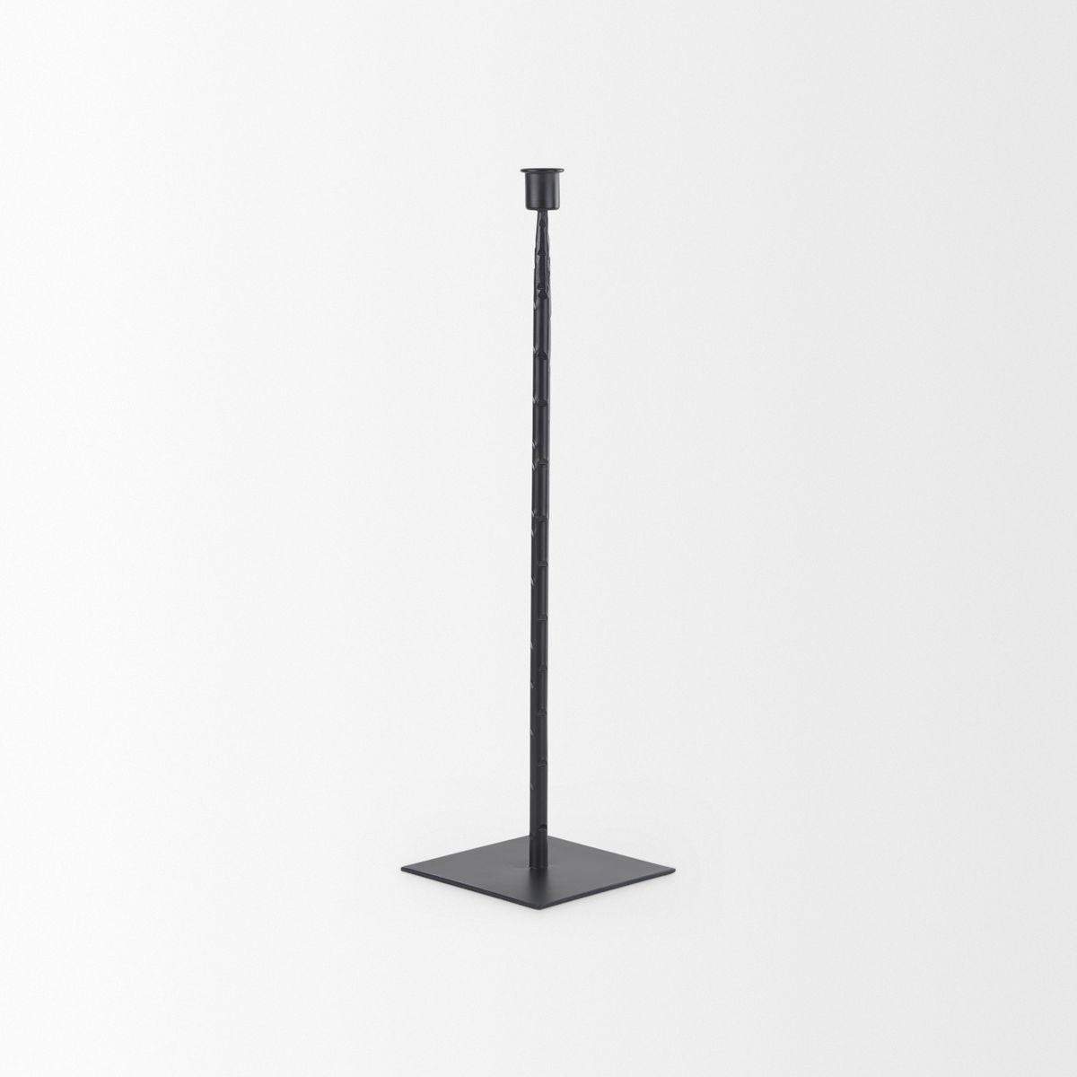 Porter  Medium Black Iron Candle Holder, Candles & Candle Holder by Mercana, 5" length x 5" width x 18" height View 6