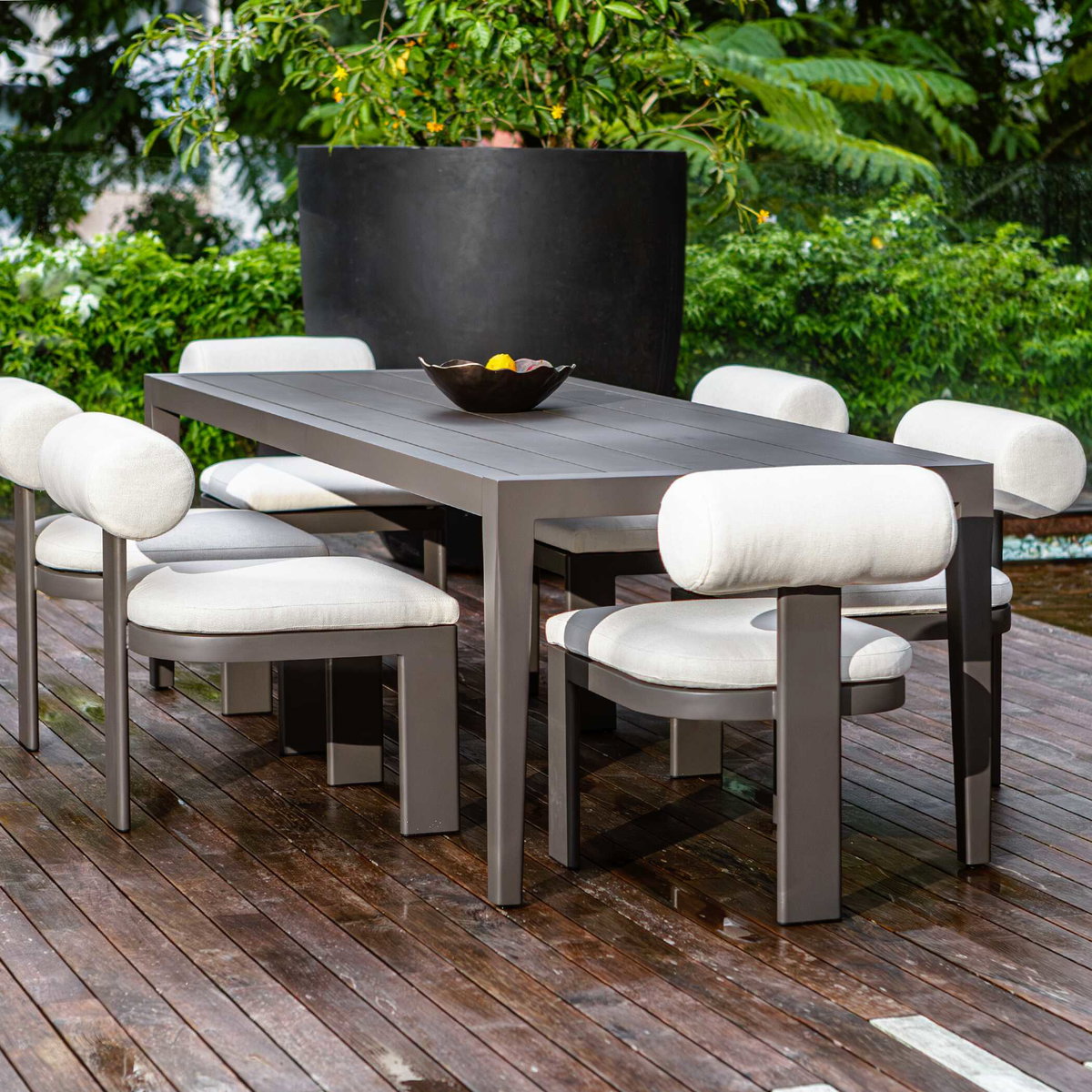 Polanco Outdoor Aluminum Dining Table, Outdoor Table by Uttermost, 7'8" width x 2'5.75" height x 3'2.6" depth View 2