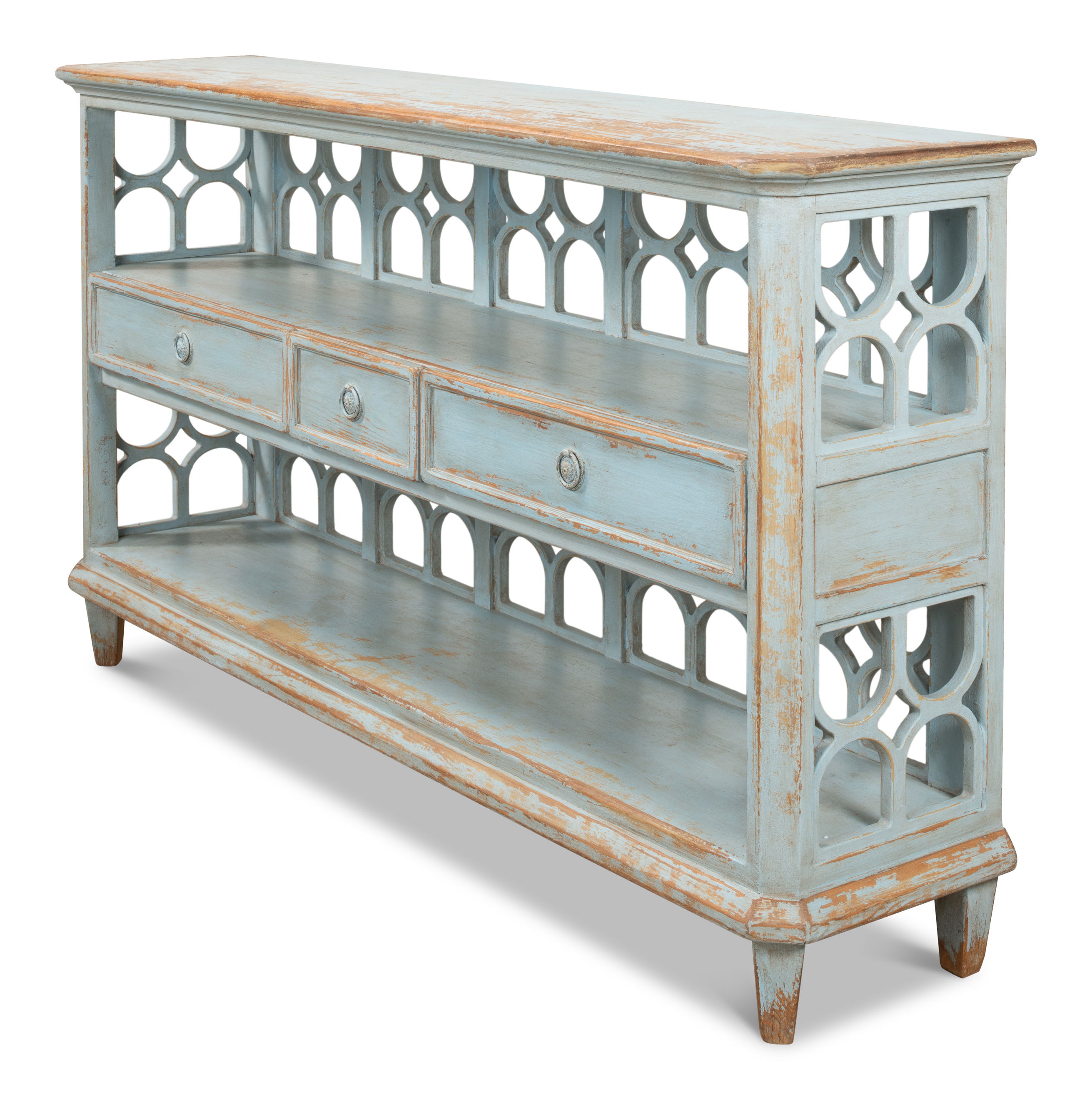 Wine Connoisseur Shelf, Cabinets & Sideboard by Sarreid, 64" length x 15" width x 36" height View 6