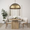Karina 36' Round Brass-tone Hammered Metal Dome Pendant Light, by Mercana, 39" length x 39" width x 23" height thumbnail 2