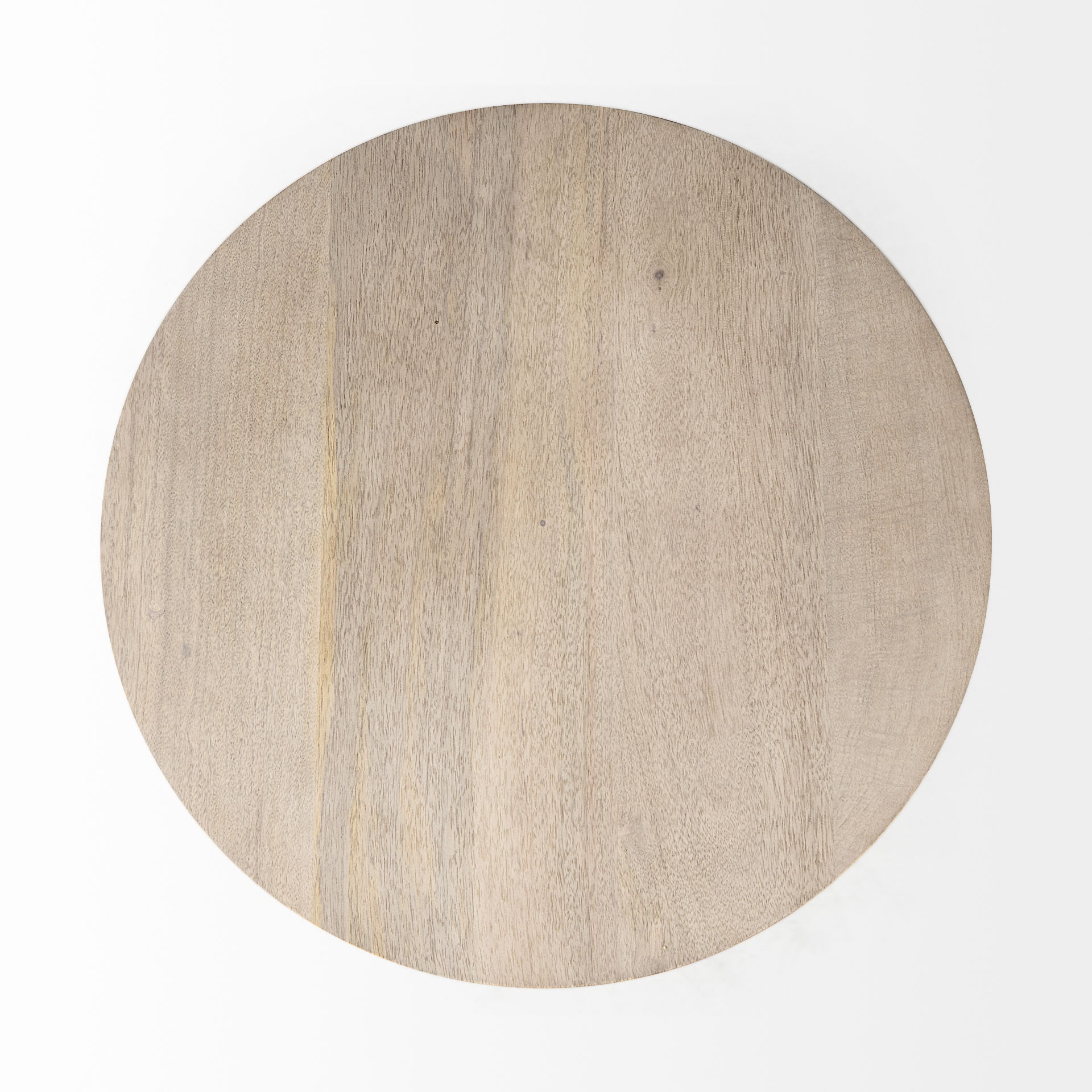 Maxwell 20' Round Light Brown Wood with Gold Metal Pedestal Side Table large image 