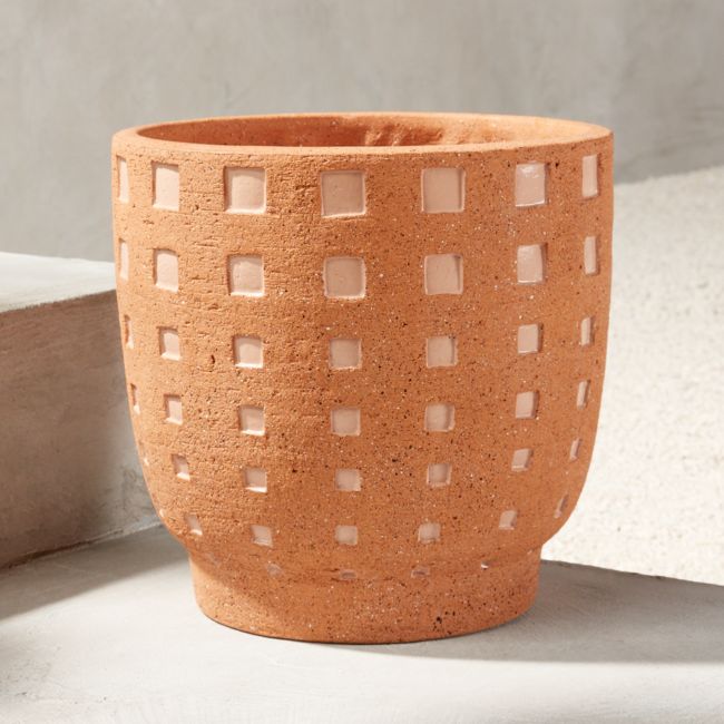 Online Designer Combined Living/Dining Geo Planter Terracotta