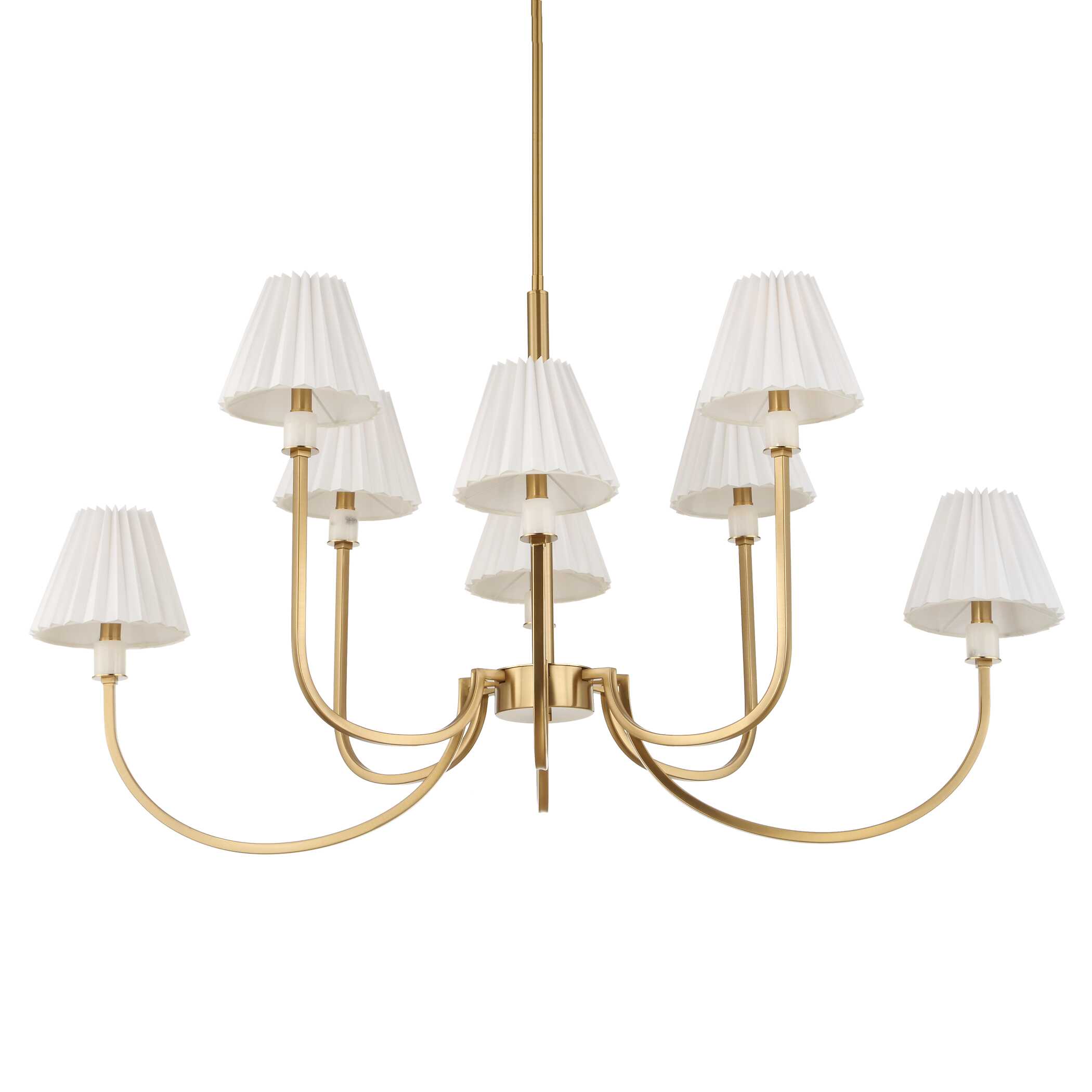 Poppins 8 Light Brass Chandelier, Ceiling Light by Uttermost, 45" width x 25" height x 24" depth View 6