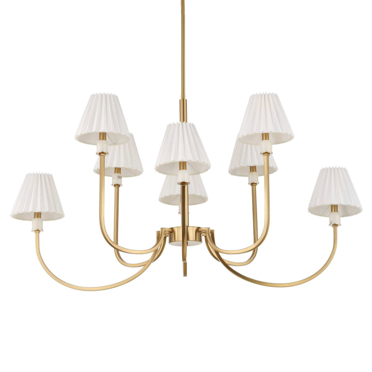 Poppins 8 Light Brass Chandelier, Pendant by Uttermost, 45" width x 25" height x 24" depth View 6