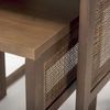 Grier Set of 2 Medium Brown Solid Wood with Cane Nesting Accent Tables thumbnail 8