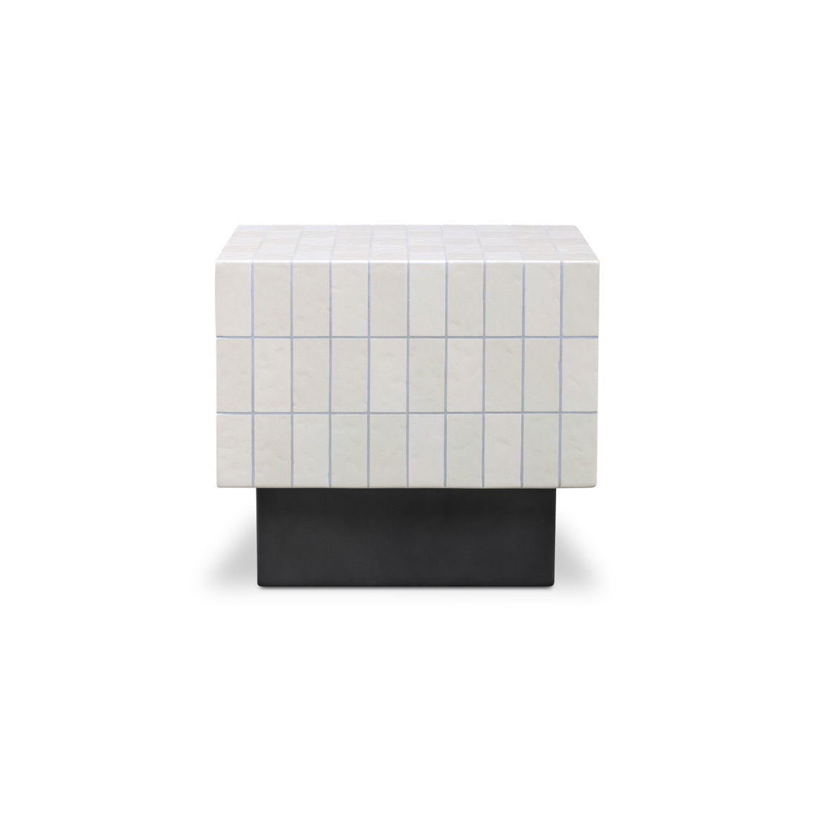 Farren Outdoor Side Table Cream, Outdoor Table by Moe's Home, 1'8" width x 1'6" height x 1'8" depth View 3