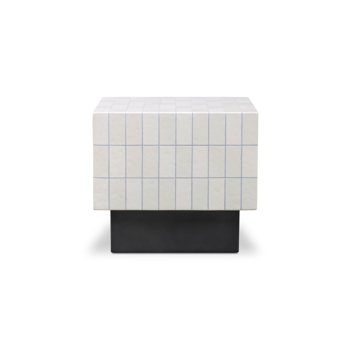 Farren Outdoor Side Table Cream, Outdoor Table by Moe's Home, 1'8" width x 1'6" height x 1'8" depth View 3