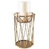 Othello I Tall Antiqued Brass Metal Table Candle Holder thumbnail 0