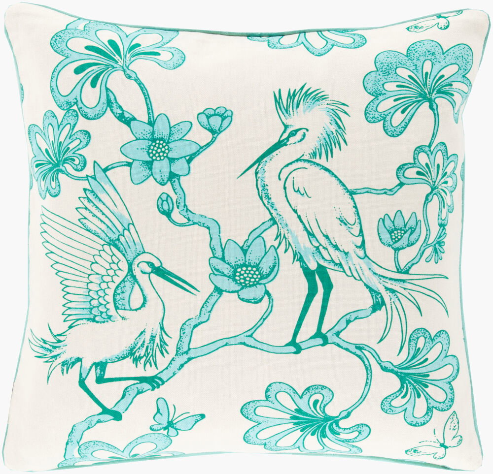Egrets Accent Pillow, Decorative Pillow by Surya, 20" length x 20" width