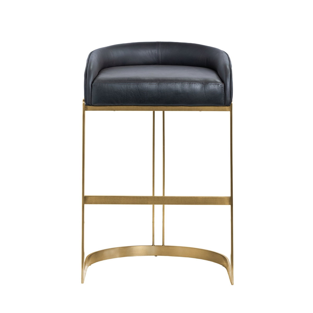 Hollyfield Low Back 28.75in Seat Bar Stool | Charcoal Brown Leather, Counter & Bar Stool by Mercana, 20.5" length x 19.7" width x 32.7" height View 5