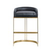 Hollyfield Low Back 28.75in Seat Bar Stool | Charcoal Brown Leather, Counter & Bar Stool by Mercana, 20.5" length x 19.7" width x 32.7" height thumbnail 5