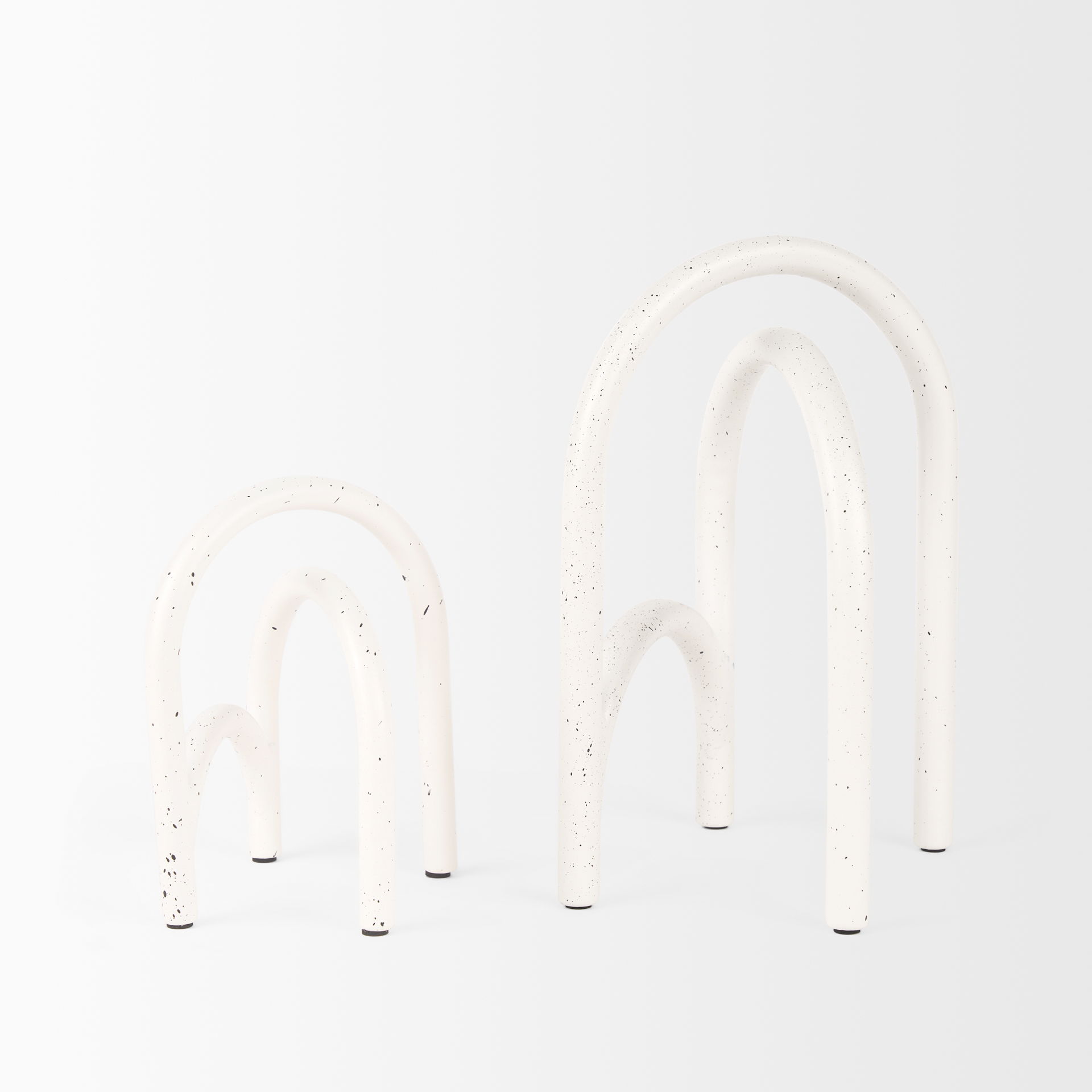 Springe White & Gray Speckled Arch Decorative Object (Set of 2), by Mercana, 4.53" length x 3.35" width x 6.5" height View 5