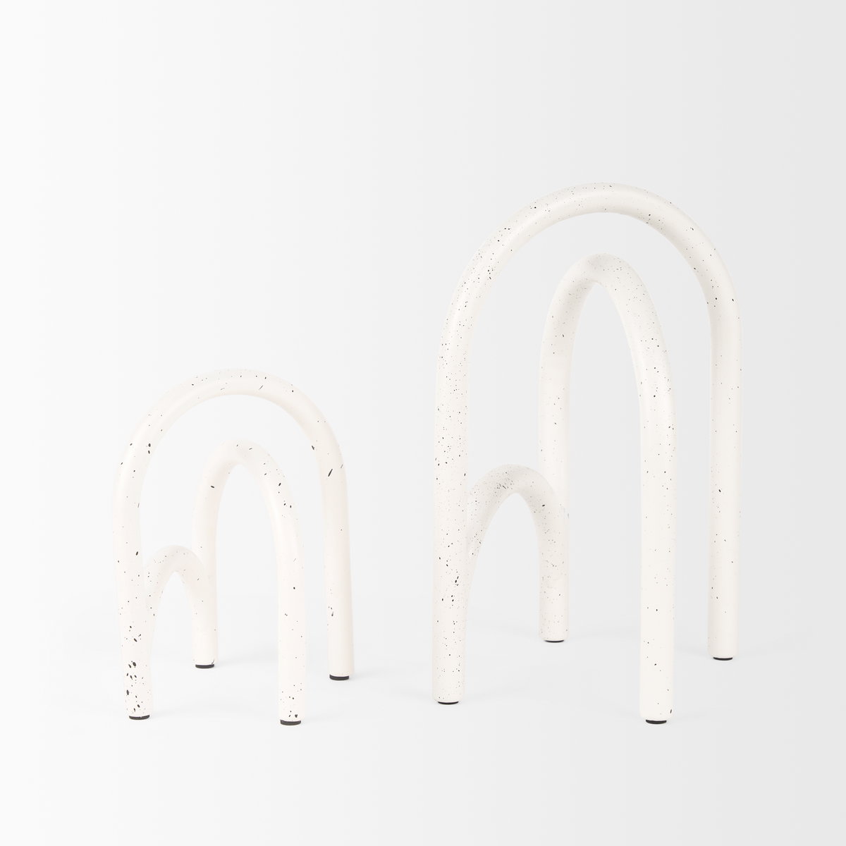 Springe White & Gray Speckled Arch Decorative Object (Set of 2), by Mercana, 4.53" length x 3.35" width x 6.5" height View 5