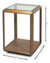 Gilbert Shagreen Side Table, Tawny Brown, Side & End Table by Sarreid, 18" length x 18" width x 24" height thumbnail 11