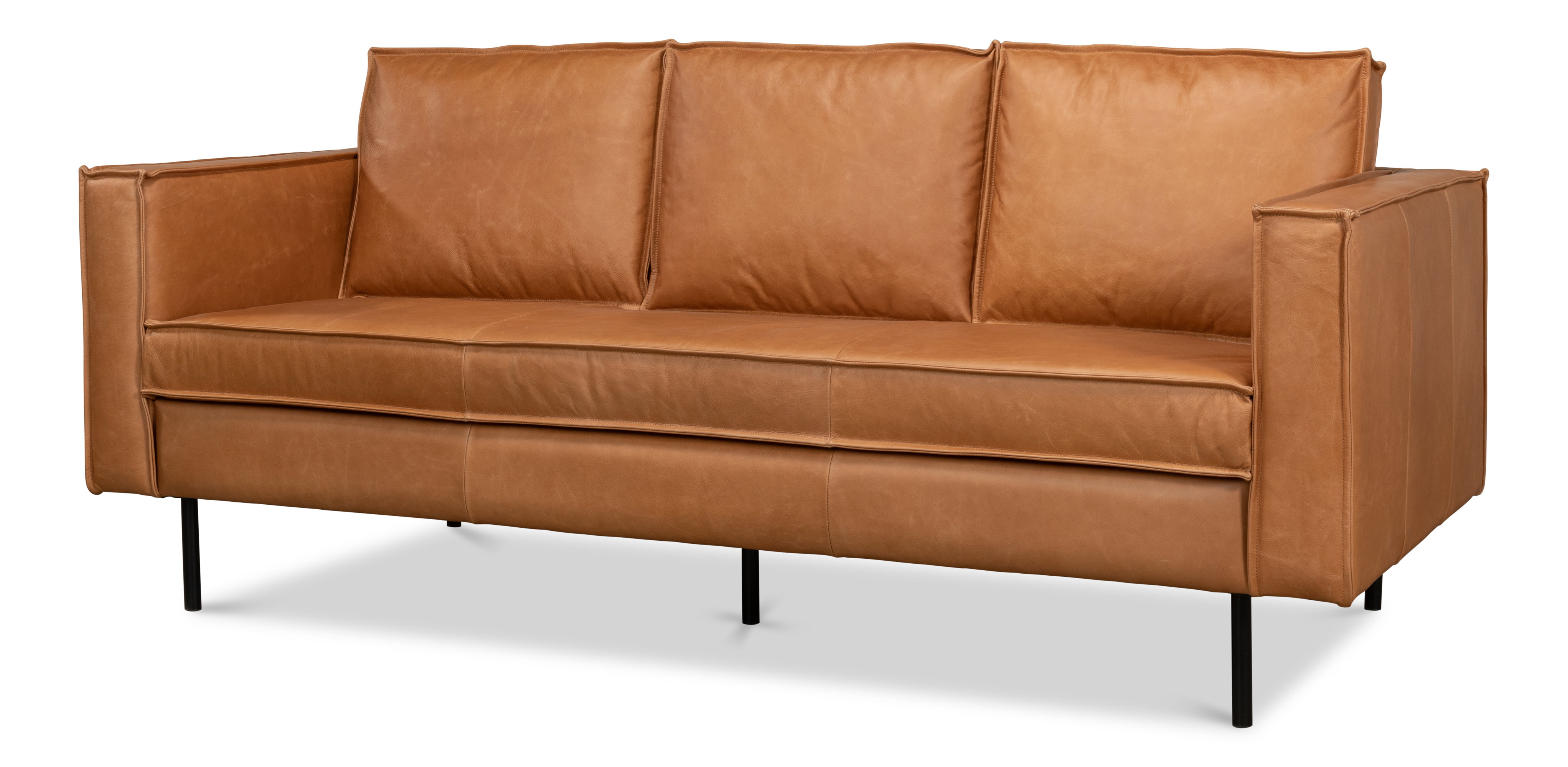 Esprit Leather Sofa, Sofas & Sectional by Sarreid, 74" length x 33" width x 32" height View 15